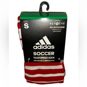 Adidas Team Speed OTC Soccer Socks 1 Pair Youth 13C-4Y Red & White w Logo NEW!